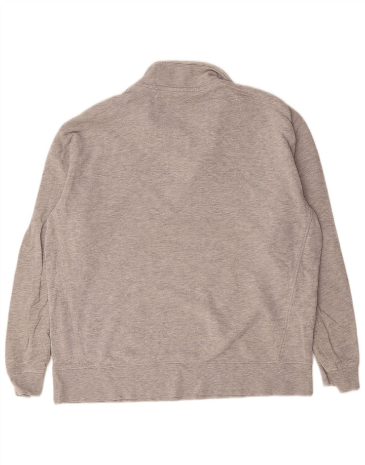 Zara Herren-Sweatshirt mit Reißverschluss am Hals, Größe L, Grau