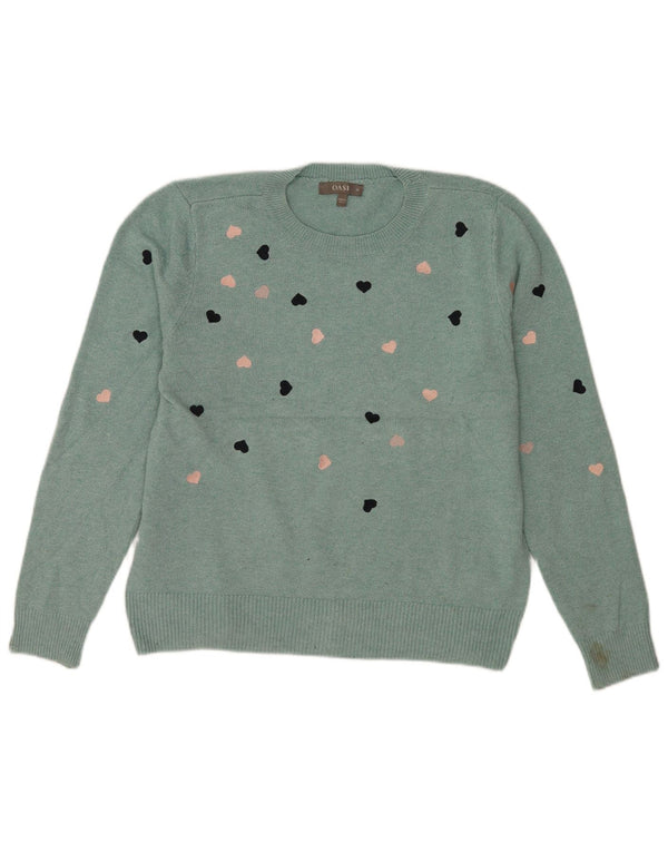 Oasis Damen-Pullover mit abstraktem Muster und Rundhalsausschnitt, Gr. 18, XL, Grün