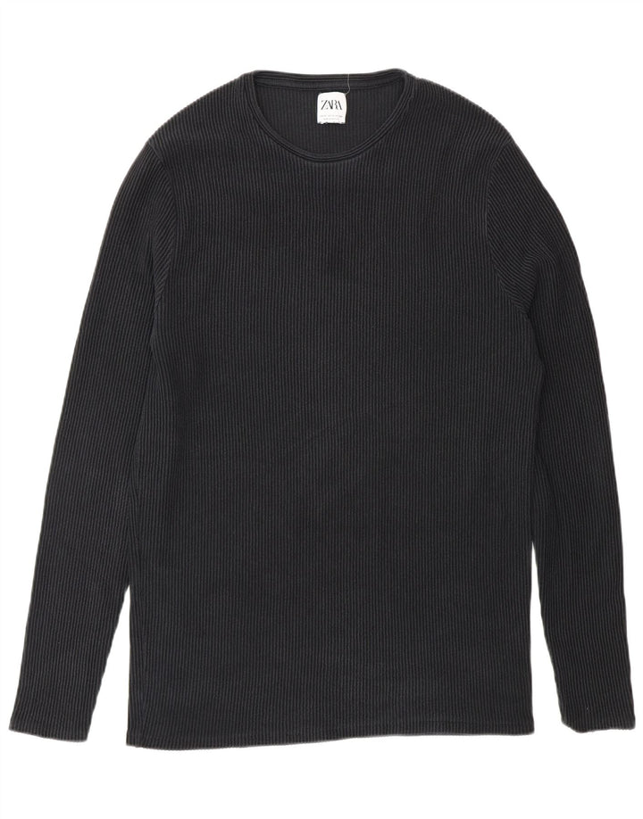 Zara Herren-Pullover mit Rundhalsausschnitt, XL, Schwarz