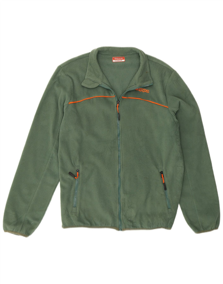 Kappa Herren Fleecejacke UK 40 Large Grün Polyester