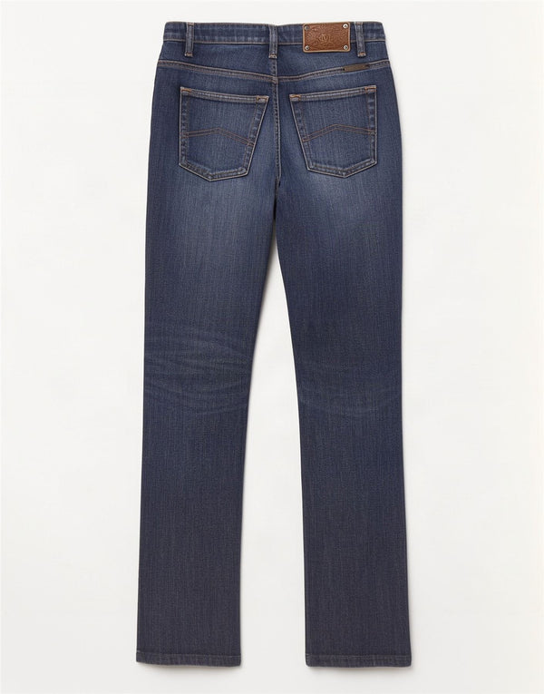 Marlboro Classics Womens Distressed Straight Jeans W28 L29 Navy Blue