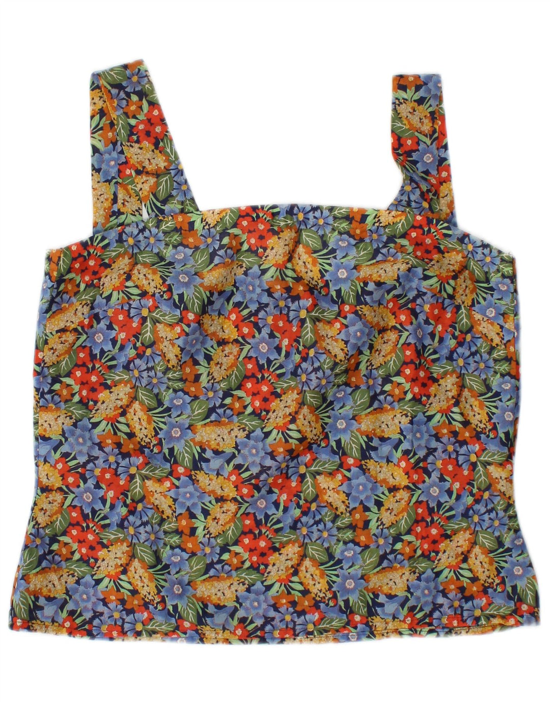 Vintage Damen Cami Top UK 10 Kleines mehrfarbiges Blumenmuster