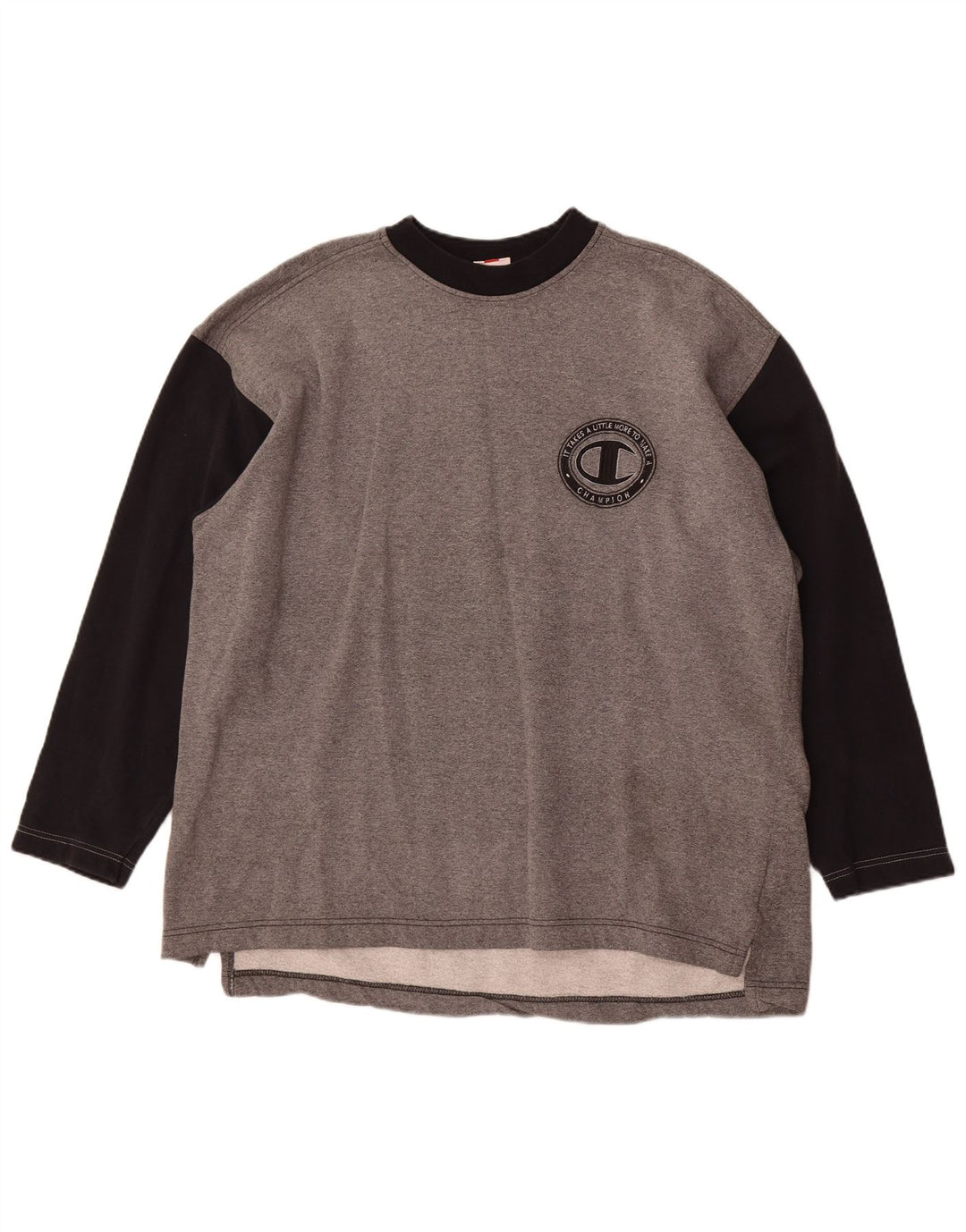 Champion Herren Sweatshirt Pullover XL Grau Colourblock Baumwolle