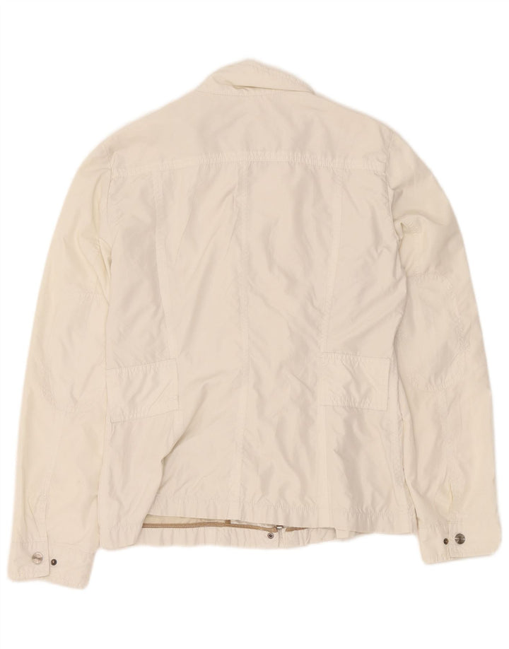 Zara Damen Utility-Jacke UK 14 Large Off White Polyester