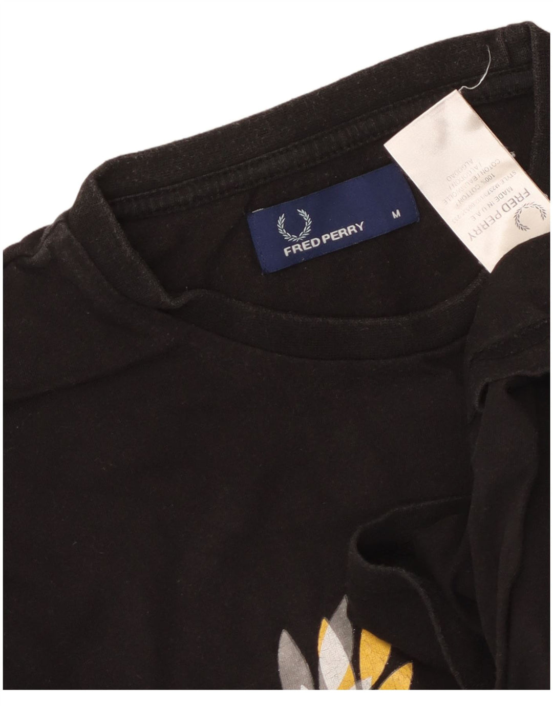 Fred Perry Herren Grafik-T-Shirt-Oberteil aus mittelschwarzer Baumwolle