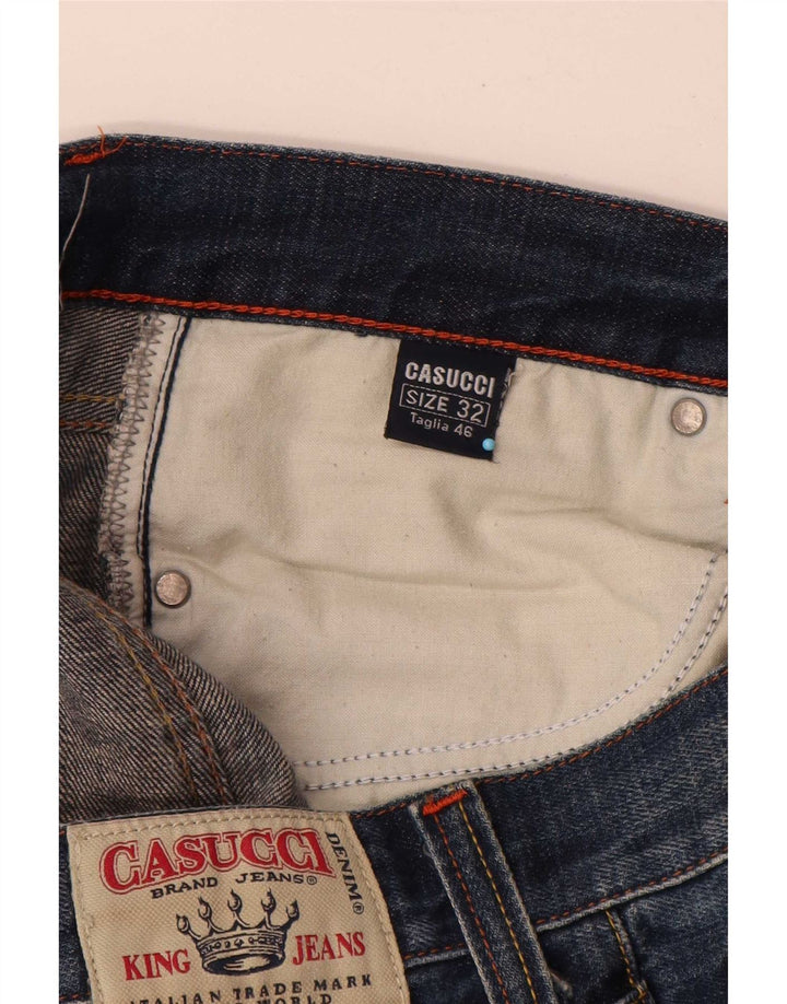 Casucci Herren Straight Jeans W32 L31 Blaue Baumwolle