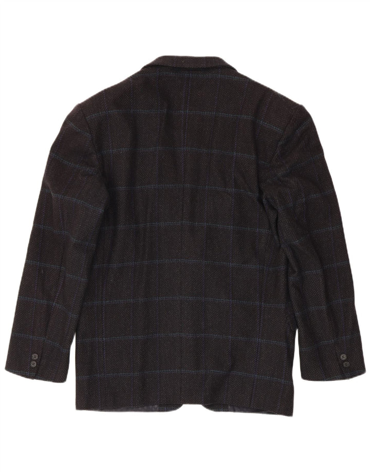 Weekend Herren-Blazer mit 2 Knöpfen, IT 48, mittelschwarz kariert, Schurwolle