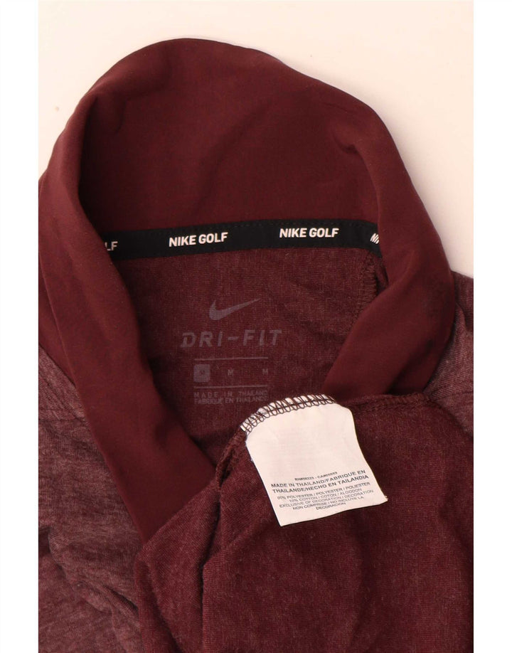 Nike Herren-Golf-Langarm-Poloshirt, mittleres Burgunderrot, Polyester
