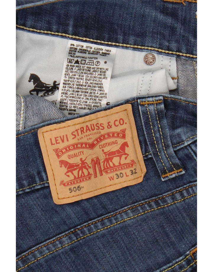 Levi's Damen 506 Straight Jeans W30 L28 Blaue Baumwolle