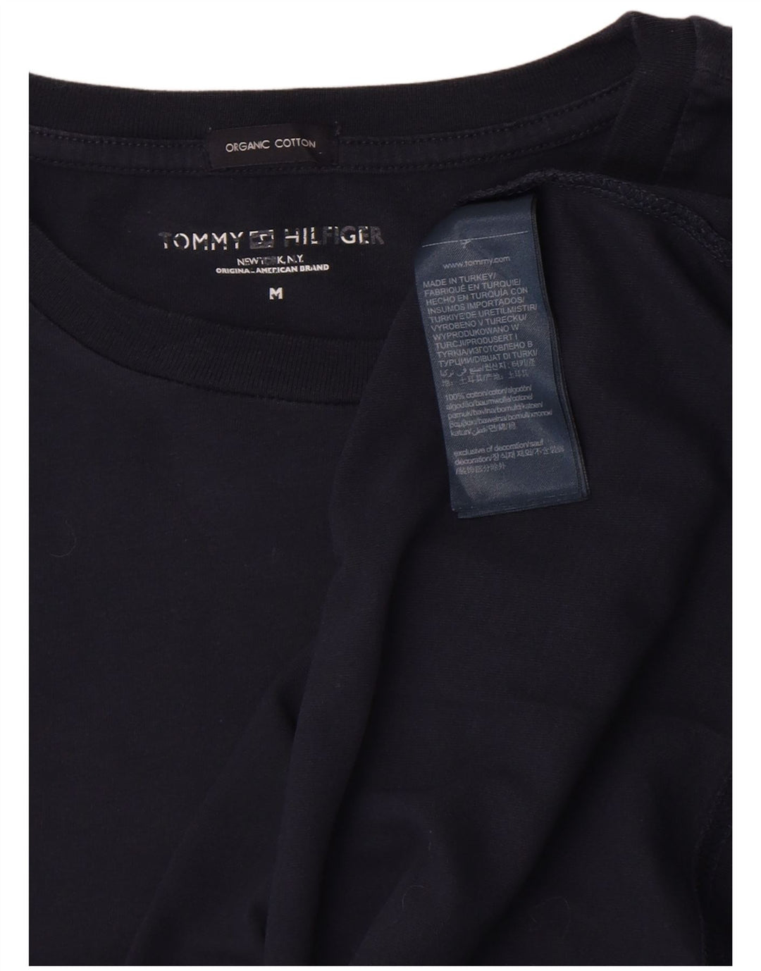 Tommy Hilfiger Herren-T-Shirt-Oberteil aus Baumwolle in mittlerem Marineblau