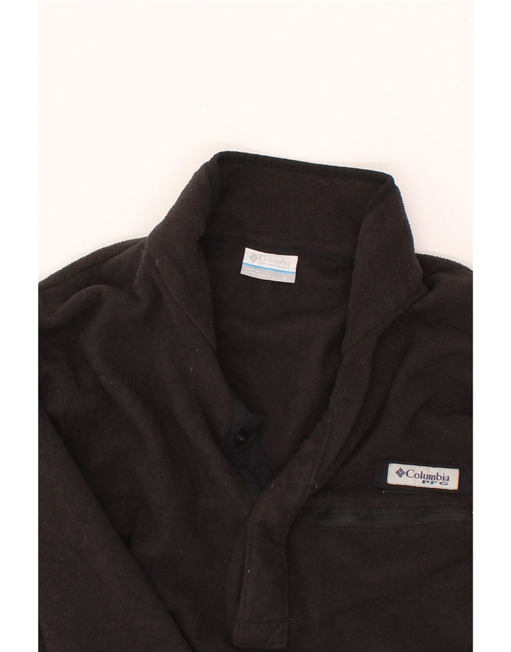 COLUMBIA Mens Zip Neck Fleece Jumper Small Black Polyester Vintage Columbia and Second-Hand Columbia from Messina Hembry 