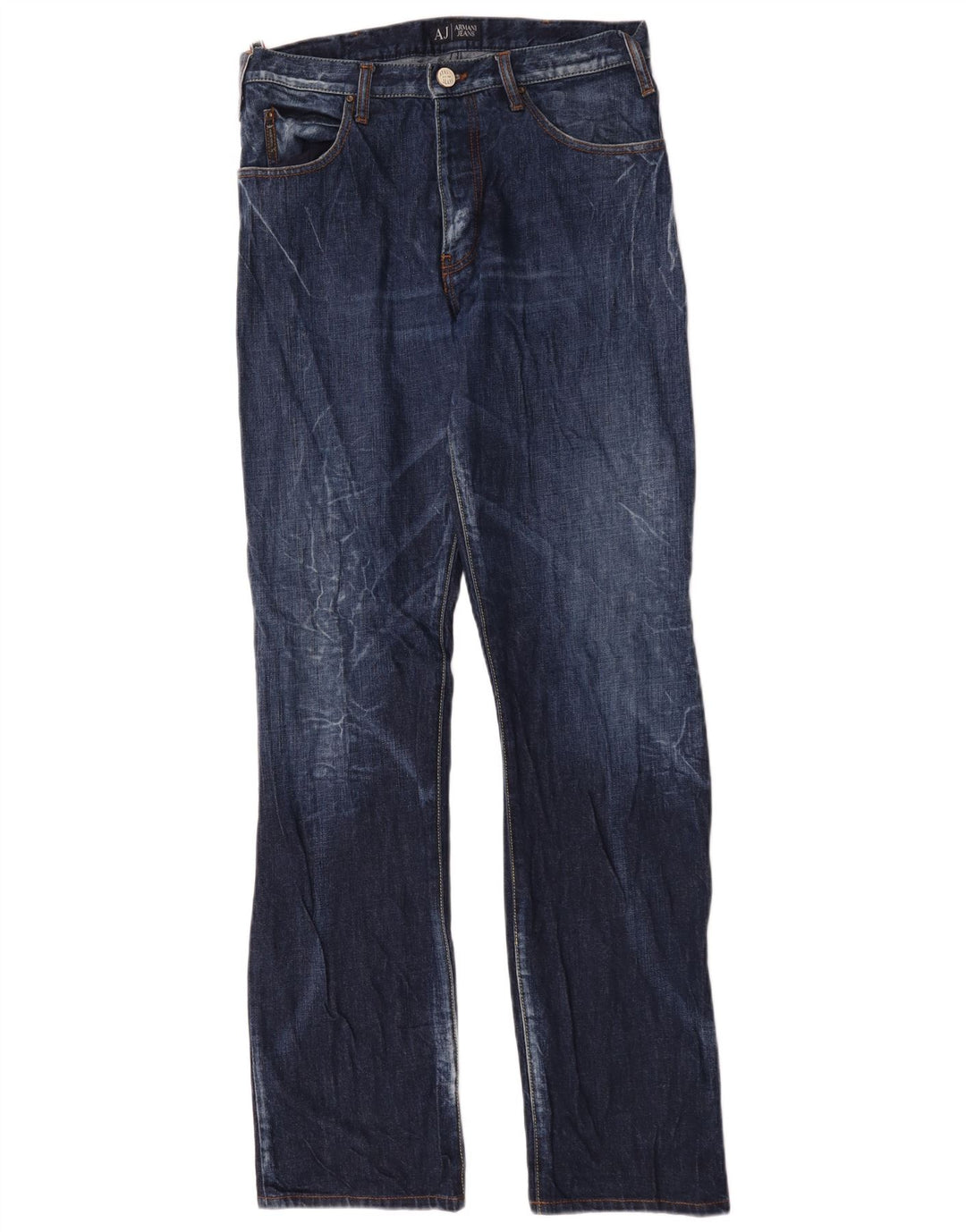 Armani Herren Straight Jeans W32 L35 Marineblau