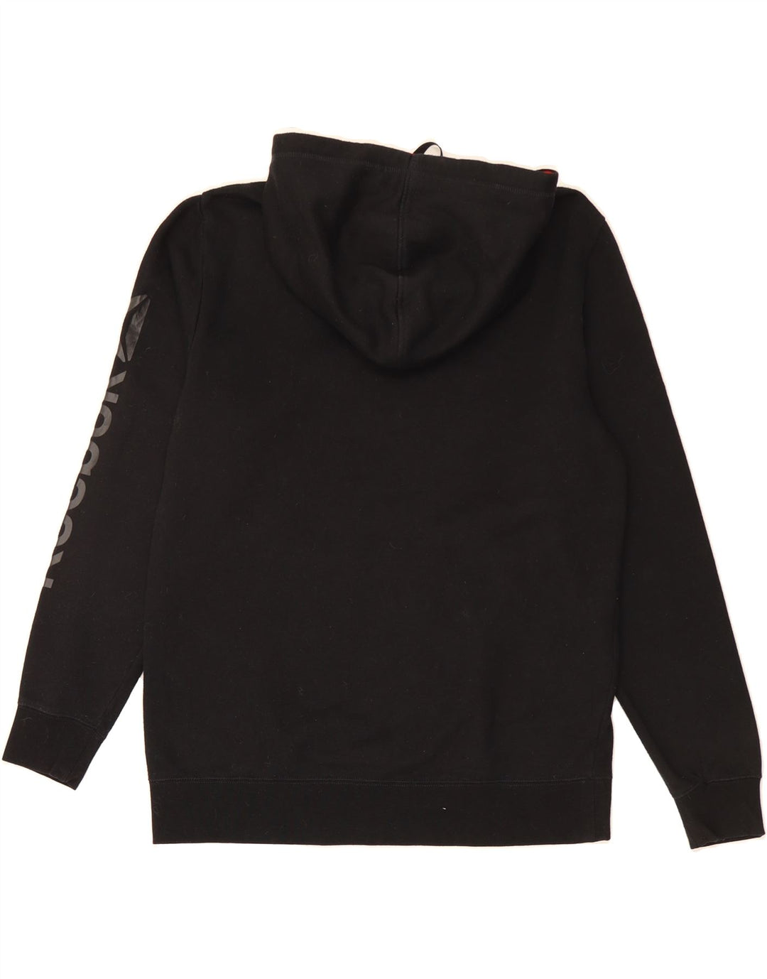 REEBOK Mens Graphic Hoodie Jumper Medium Black Cotton Vintage Reebok and Second-Hand Reebok from Messina Hembry 