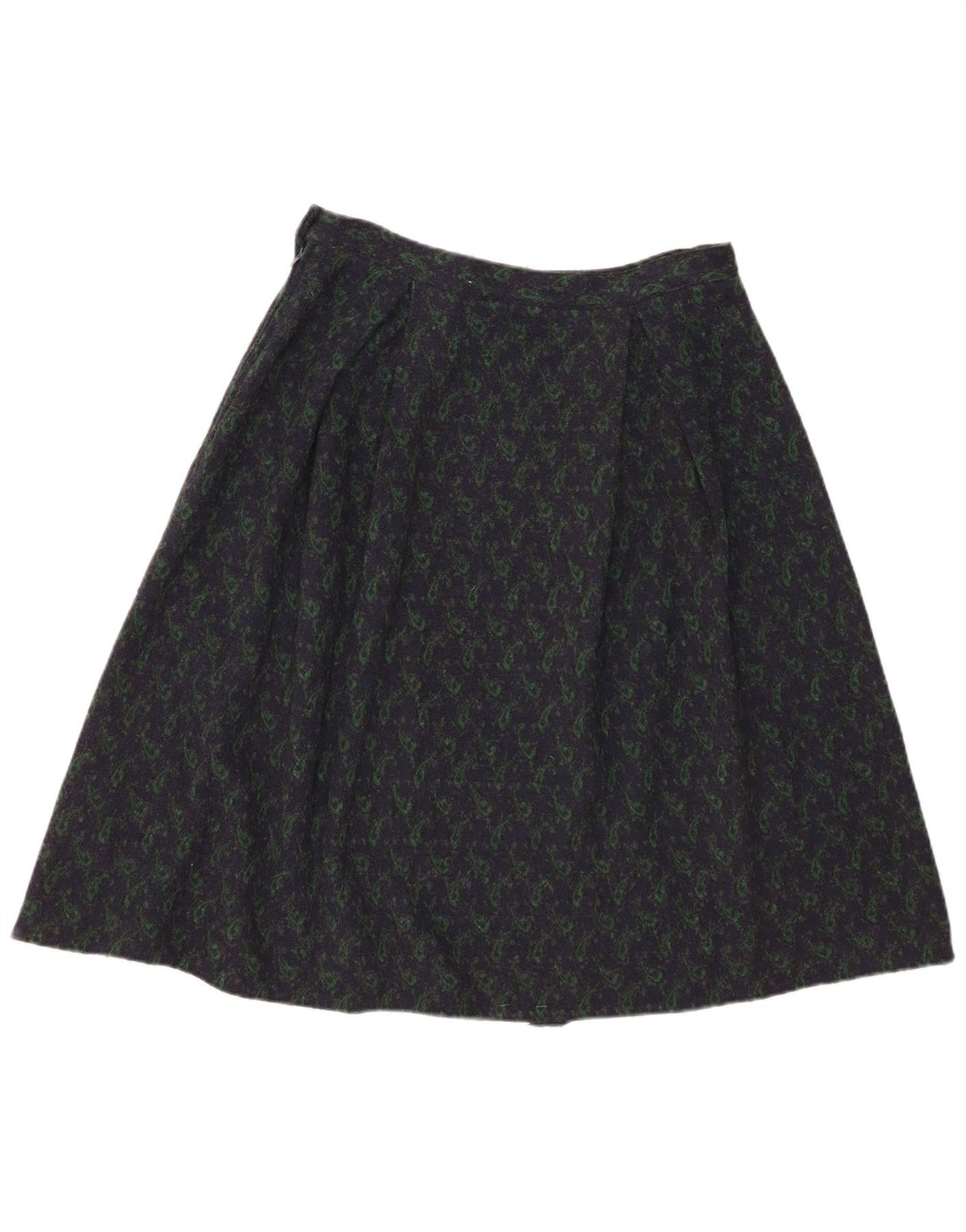 Vintage Damen A-Linie Rock W28 Mittel Marineblau Paisley