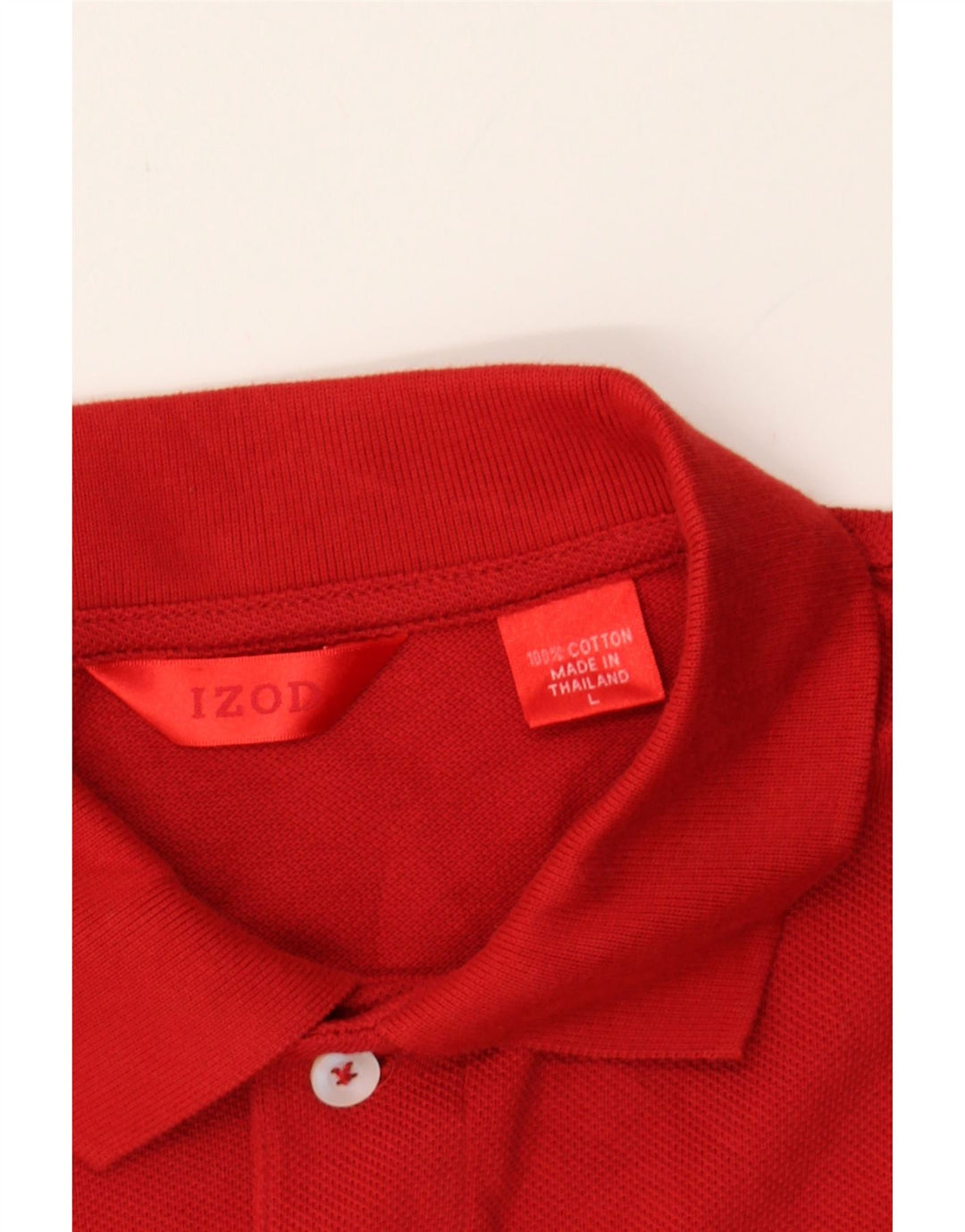 IZOD Mens Polo Shirt Large Red Cotton Vintage Izod and Second-Hand Izod from Messina Hembry 