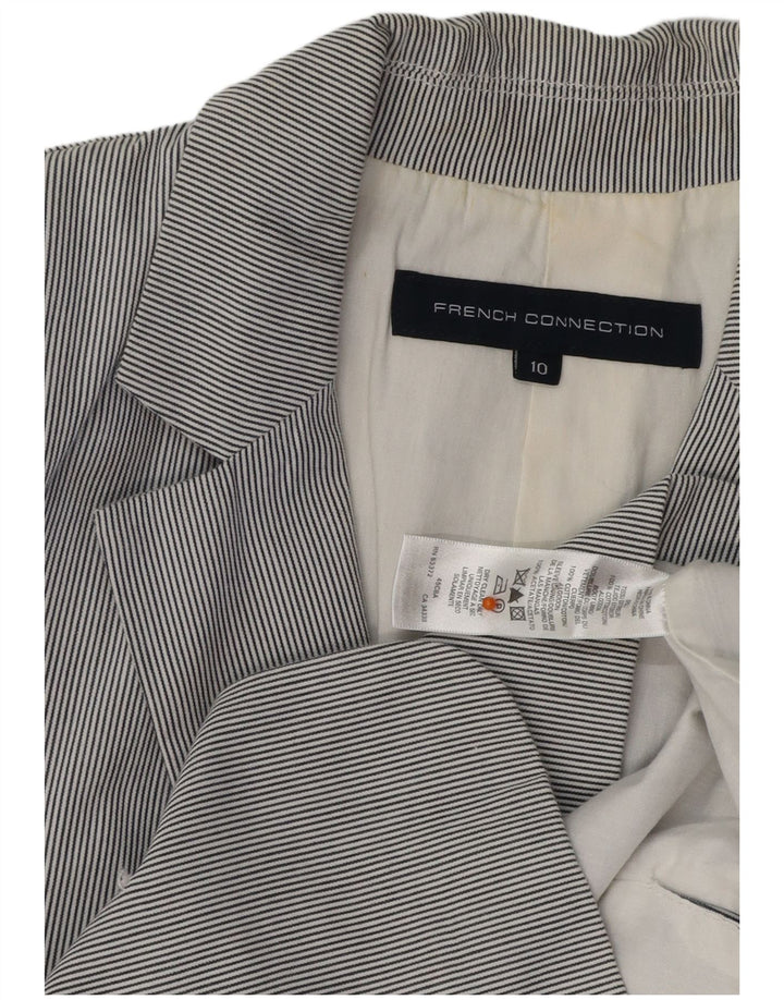 FRENCH CONNECTION Damen-Blazerjacke, Gr. 10, klein, blau, Nadelstreifen
