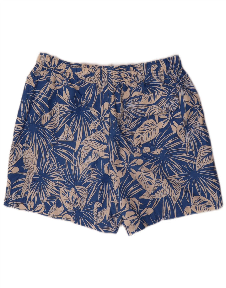 Marks & Spencer Herren-Badeshorts aus mittelblauem, geblümtem Polyester