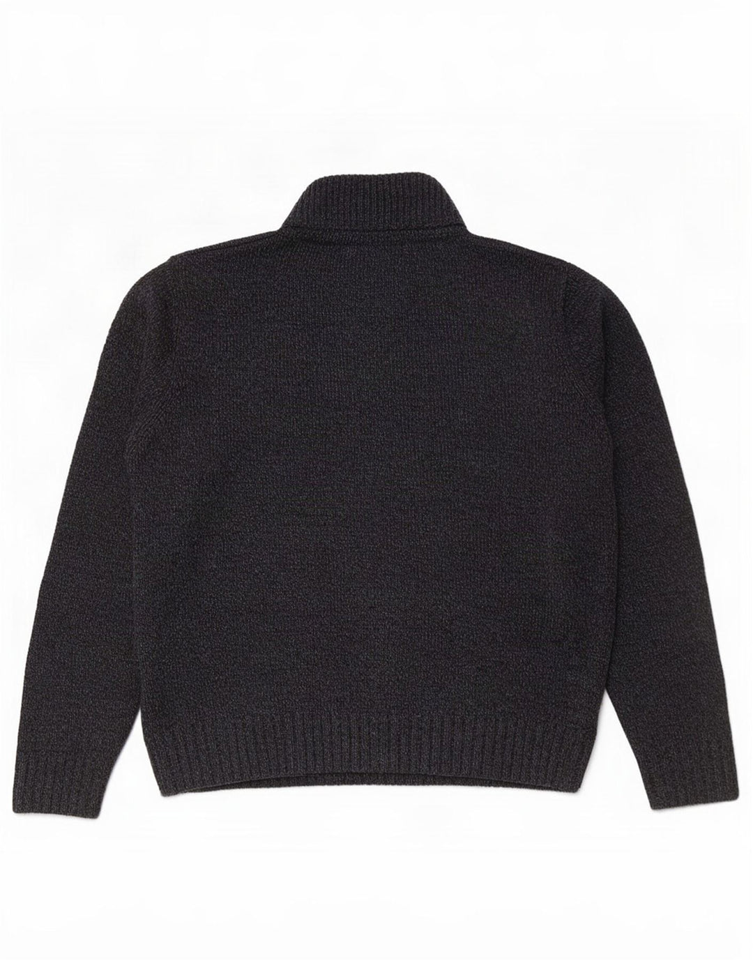 Marks & Spencer Herren-Pullover mit Knopfkragen, Mittelblau meliert