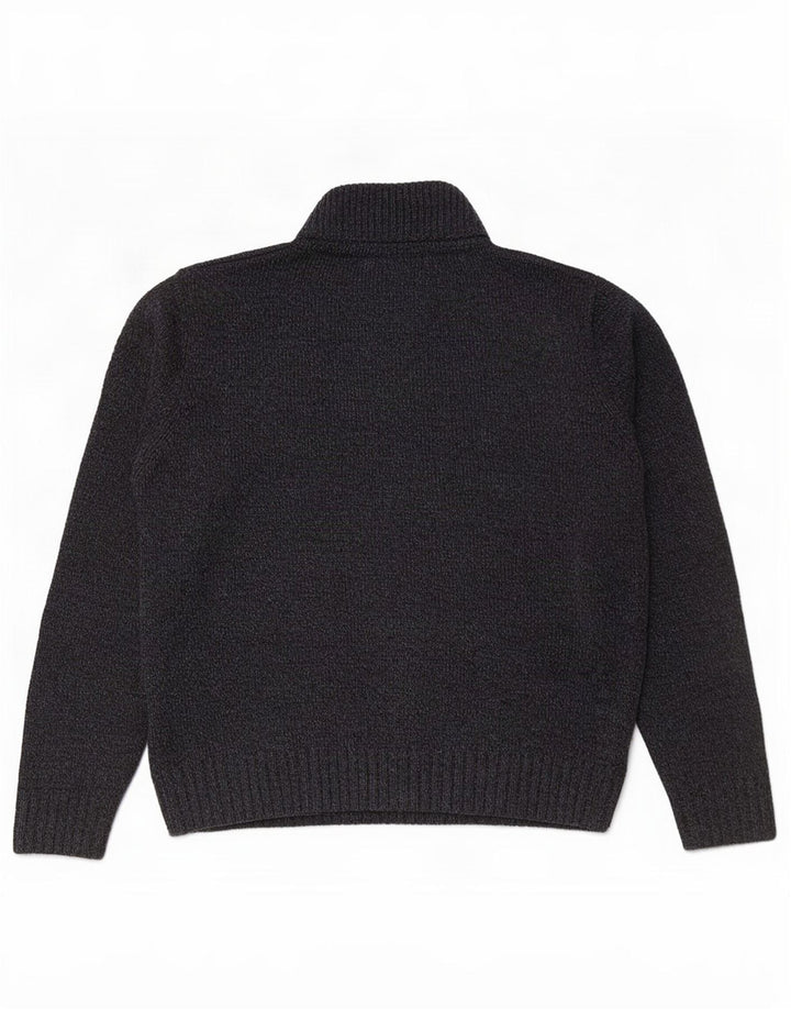 Marks & Spencer Herren-Pullover mit Knopfkragen, Mittelblau meliert