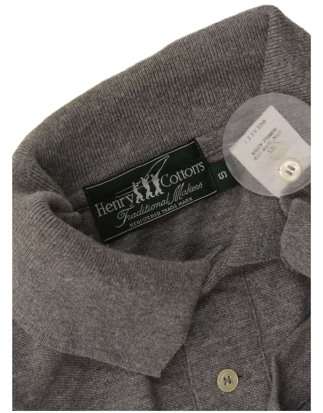 Henry Cottons Herren-Poloshirt, kleine graue Baumwolle
