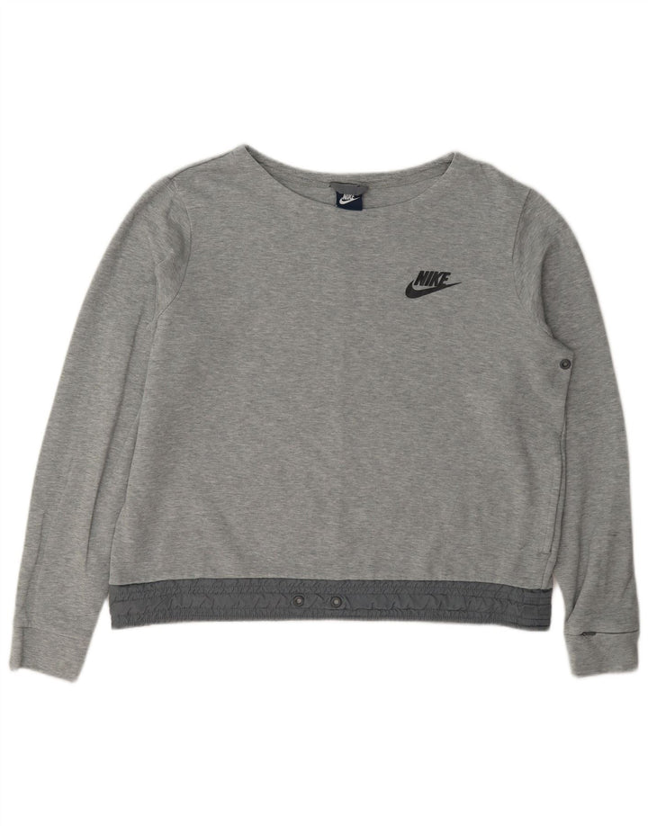 Nike Damen Sweatshirt Pullover UK 18 XL Grau Baumwolle