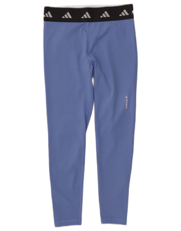 Adidas Damen Aeroready Graphic Leggings UK 12/14 Mittelblauer Farbblock