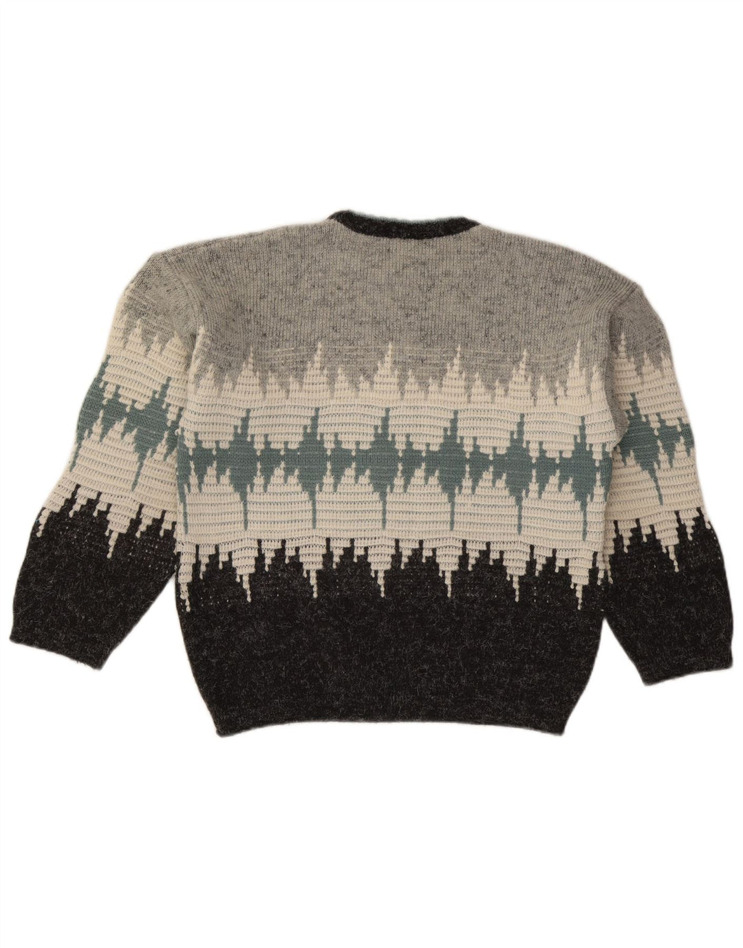 Ciao Herren-Pullover mit Rundhalsausschnitt, mittelgraues Farbblock-Acryl