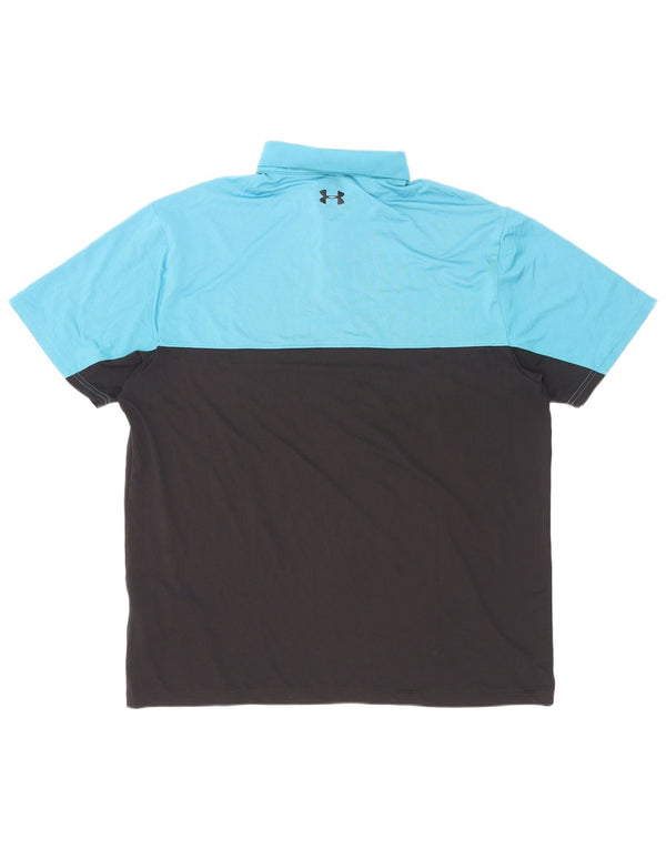 Under Armour Herren Heat Gear Poloshirt XL Blau Colourblock Polyester