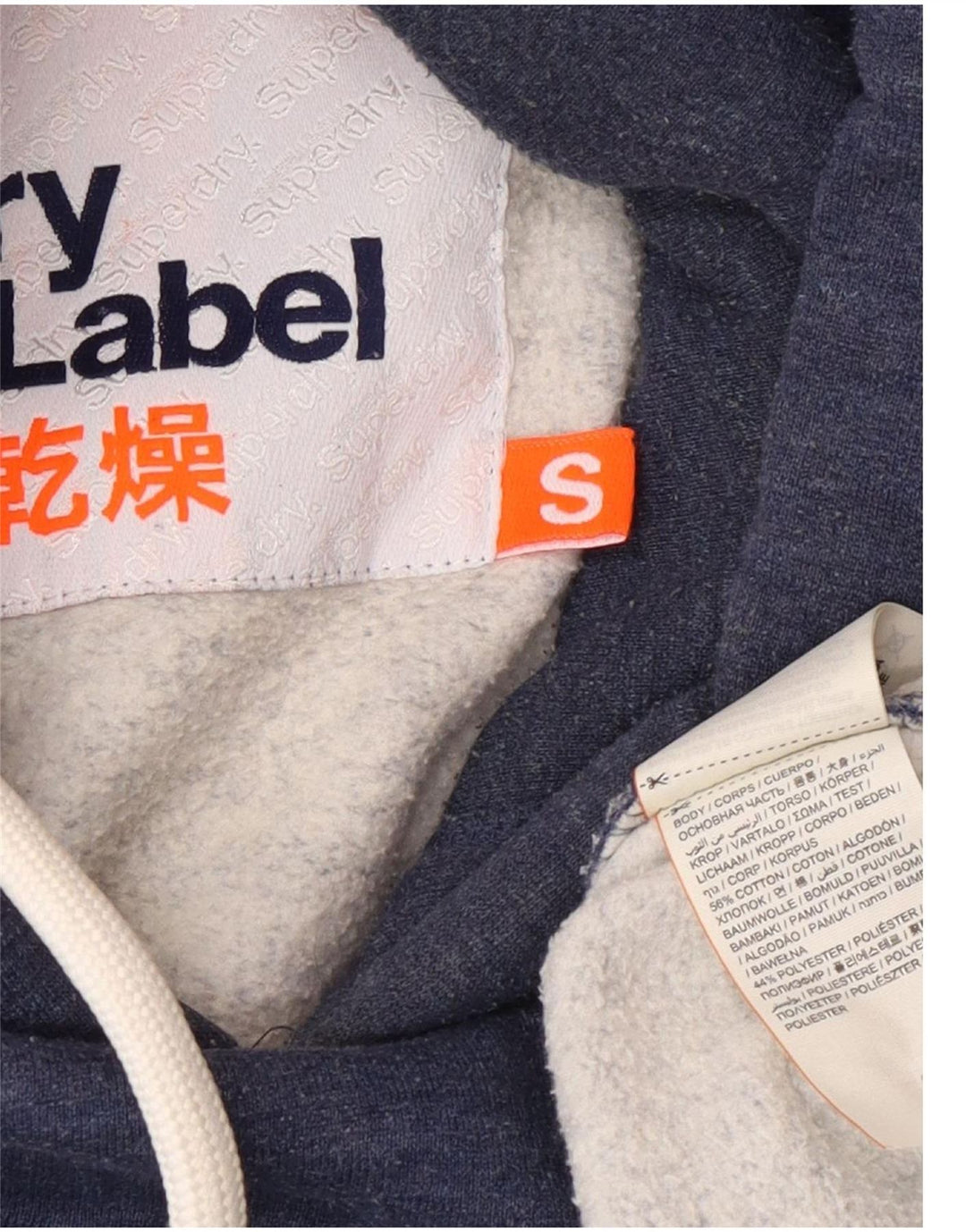 Superdry Herren-Kapuzenpullover mit normaler Passform, Größe S, Blau, Baumwolle