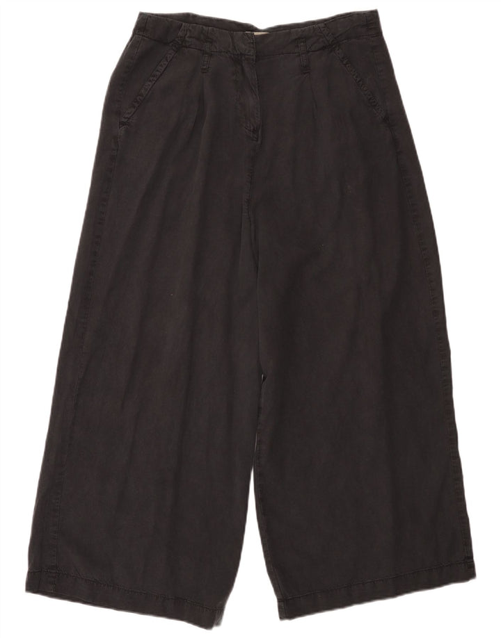 Dack's Damen Caprihose mit weitem Bein IT 44 Medium W30 L23 Schwarz Tencel