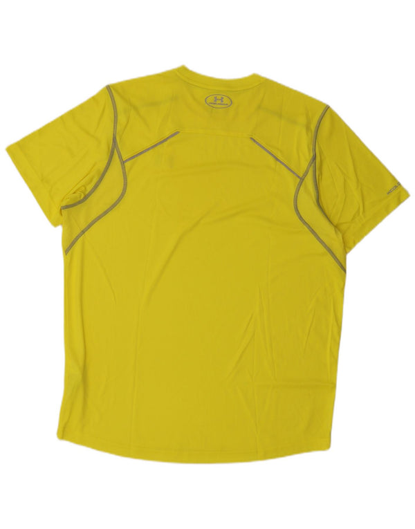 Under Armour Herren Heat Gear T-Shirt Top XL Gelb Polyester