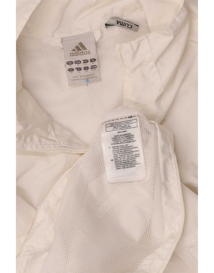 Adidas Damen Clima 365 Trainingsanzug Top Jacke UK 14 Medium Weiß Polyester