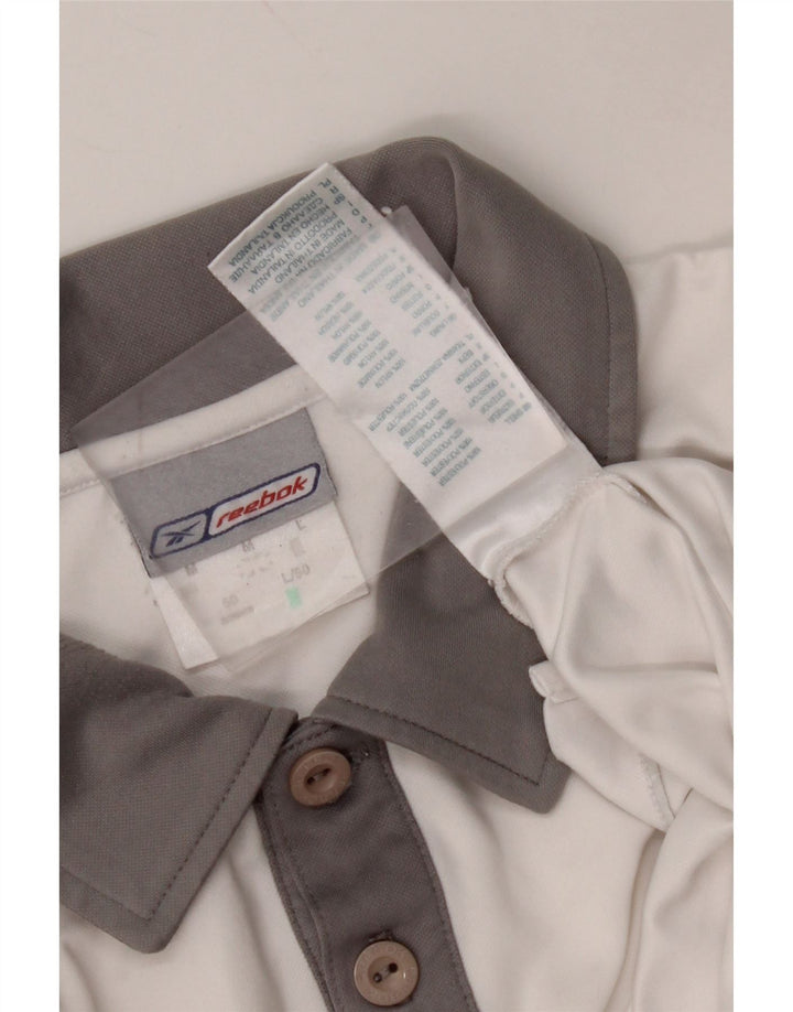 REEBOK Herren-Poloshirt aus mittelweißem Colourblock-Polyester