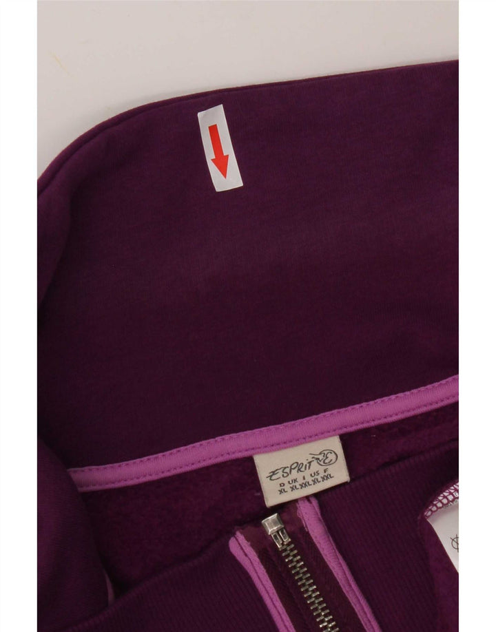 Esprit Damen-Trainingsanzug-Oberteiljacke UK 18 XL Lila Baumwolle