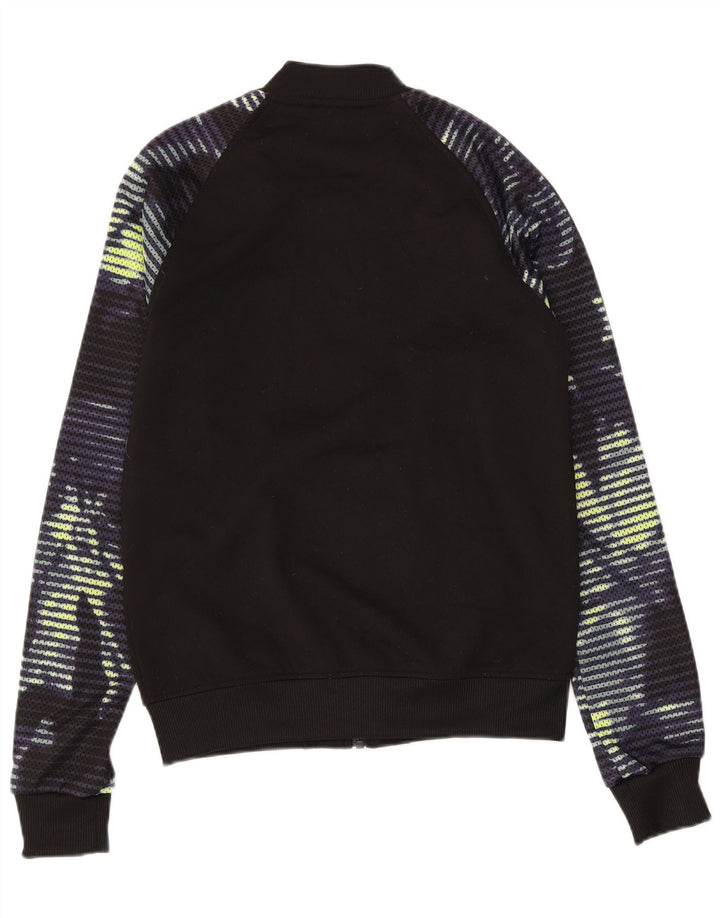 ADIDAS Womens Abstract Pattern Tracksuit Top Jacket UK 4/6 XS Black