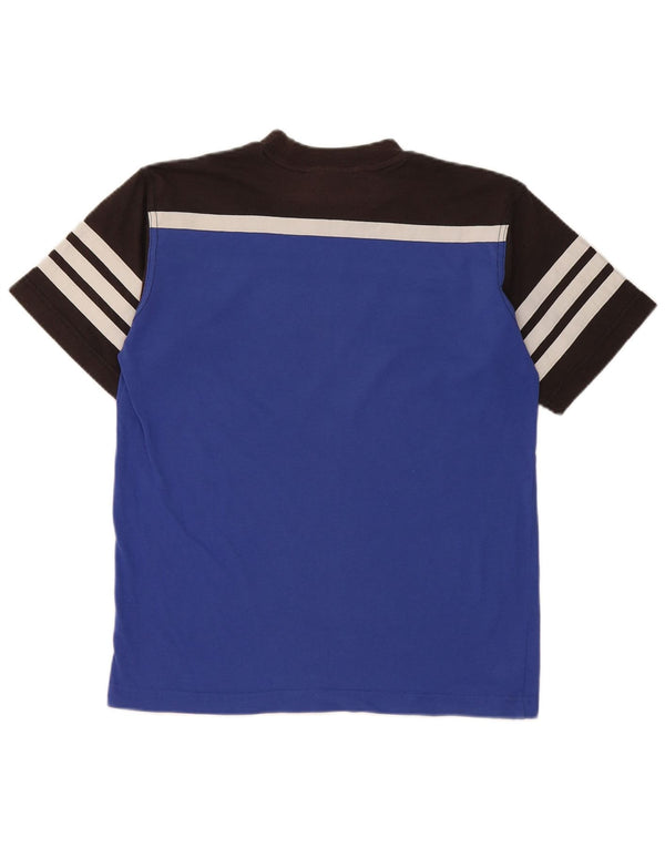Adidas T-Shirt für Jungen, 11–12 Jahre, blaue Farbblock-Baumwolle