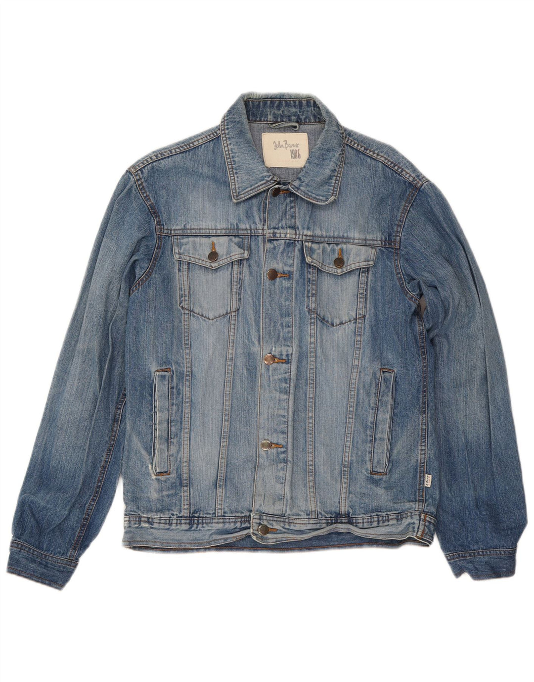 John Baner Herren Jeansjacke UK 38 Mittelblaue Baumwolle