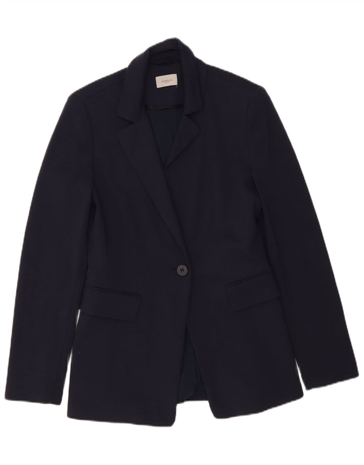 Marella Damen-Blazer mit 1 Knopf, Gr. 8, Marineblau, Viskose