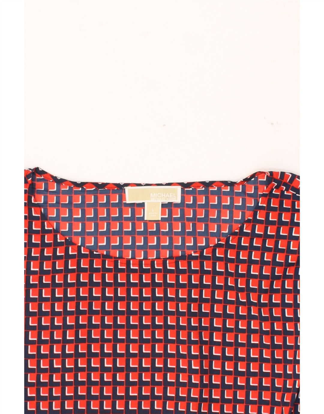 MICHAEL KORS Womens Blouse Top UK 16 Large Red Geometric Polyester Vintage Michael Kors and Second-Hand Michael Kors from Messina Hembry 