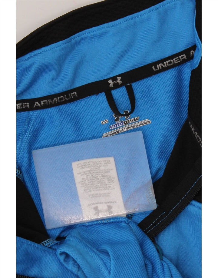 Under Armour Herren Cold Gear Pullover-Trainingsoberteil, großes blaues Farbblock-Oberteil