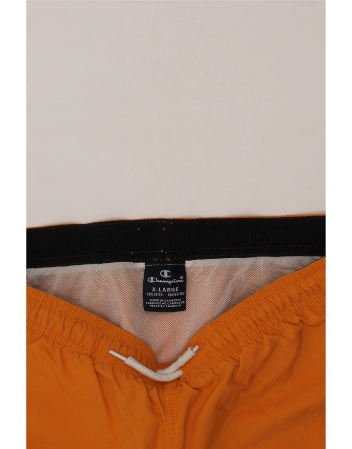 CHAMPION Boys Swimming Shorts 13-14 Years XL Orange Vintage Champion and Second-Hand Champion from Messina Hembry 