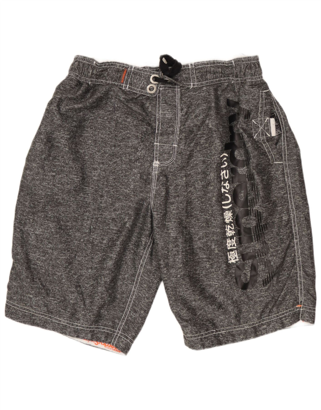Superdry Herren-Badeshorts mit Grafik, XL, grau geflecktes Polyester