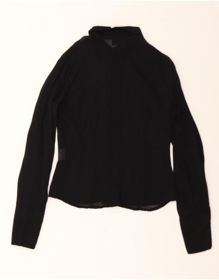 IMPULS Womens Shirt Blouse UK 16 Large Black Viscose Vintage Impuls and Second-Hand Impuls from Messina Hembry 