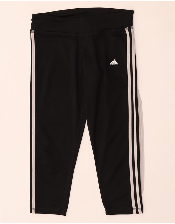 Adidas Damen Climalite Capri Leggings UK 12/14 Medium Schwarz Polyester