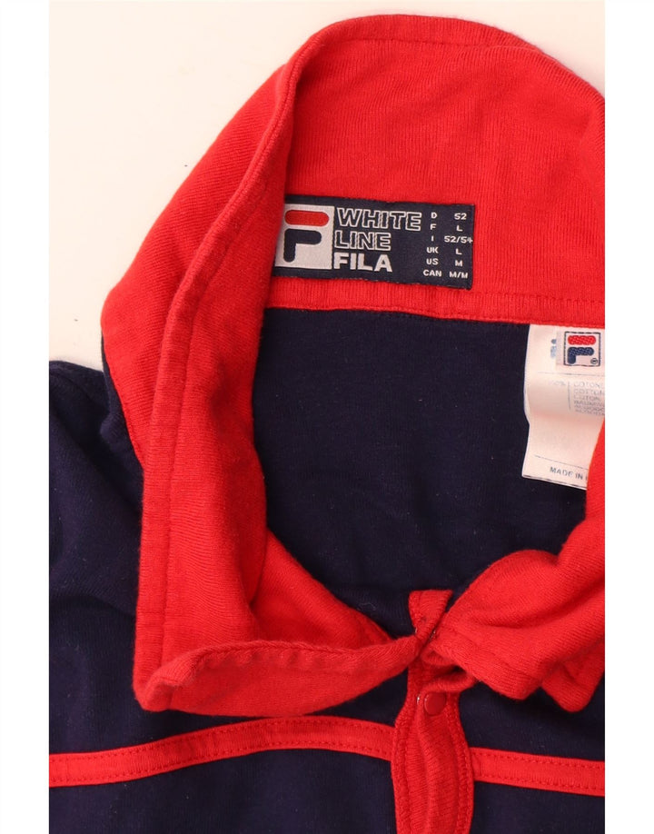 FILA Herren-Poloshirt, groß, marineblau, Colourblock-Baumwolle