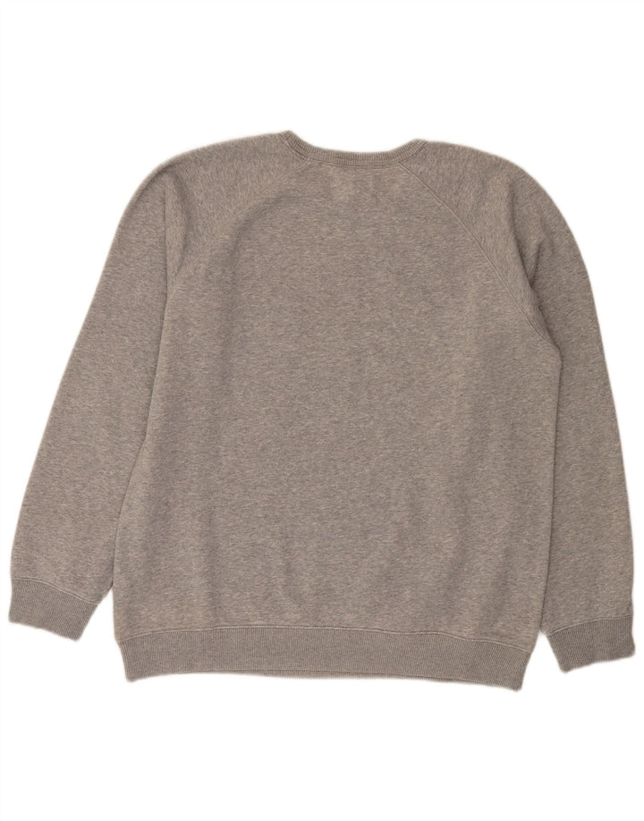 ADIDAS Herren Grafik-Sweatshirt-Pullover aus mittelgrau gefleckter Baumwolle