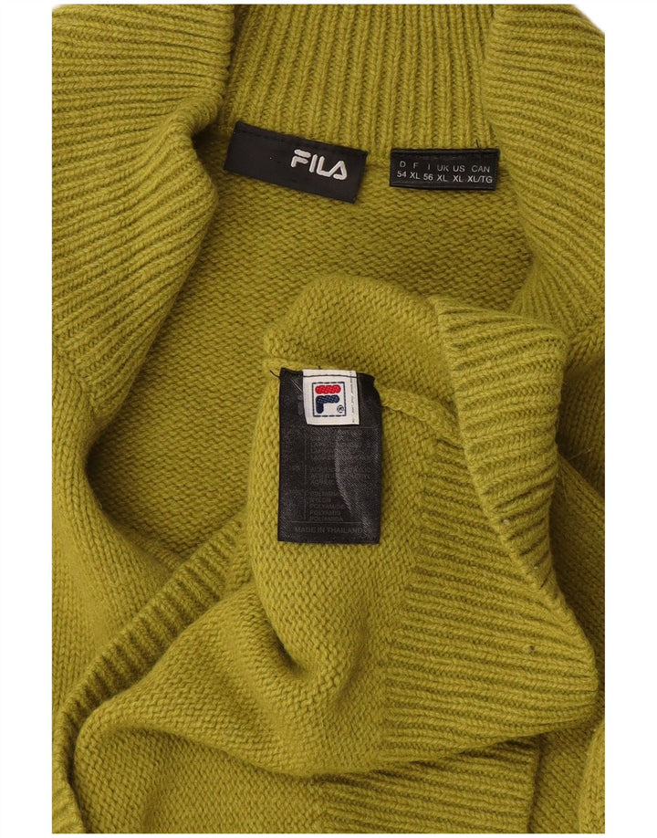 Fila Herren-Pullover mit Reißverschluss, XL, Khaki, Wolle