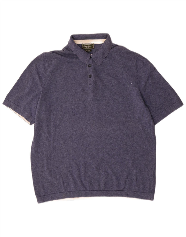 EDDIE BAUER Herren Poloshirt mittelblaue Baumwolle