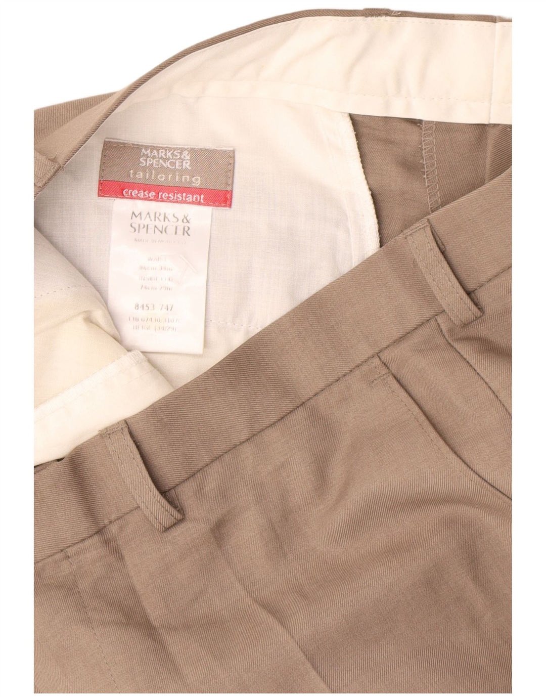 Marks & Spencer Herren Chinoshorts W34 Large Beige Polyester