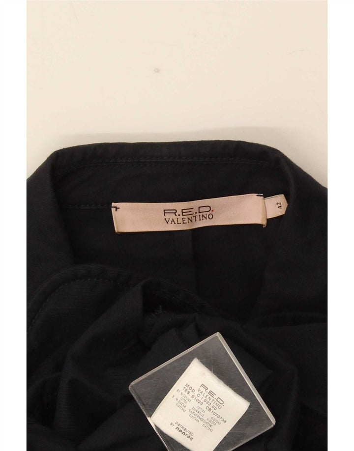 Red Valentino Damen-Blazerjacke mit 3 Knöpfen, IT 42, mittelmarineblaue Baumwolle